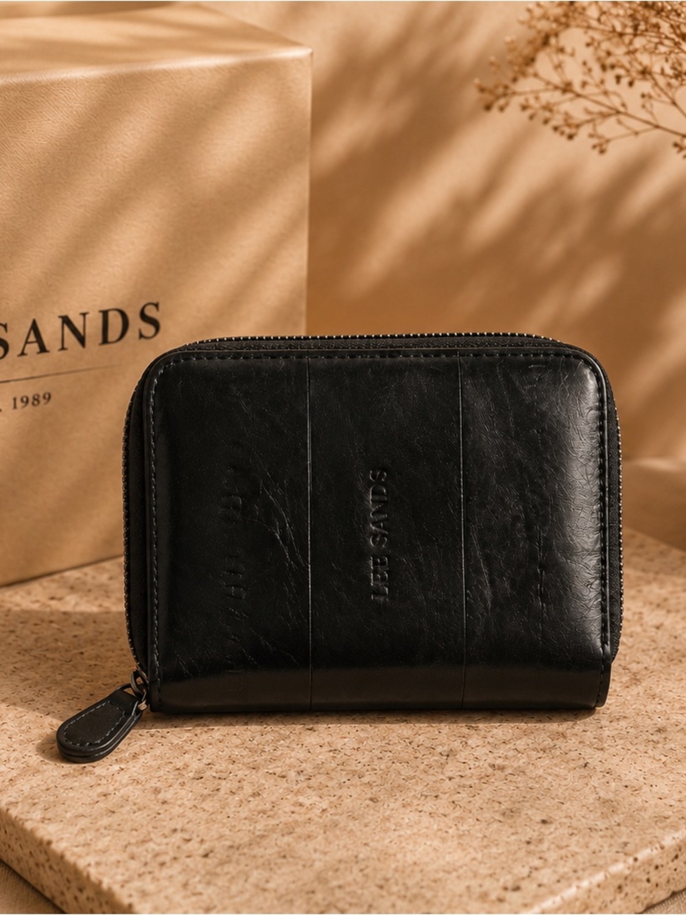Lee Sands black vintage eel skin wallet